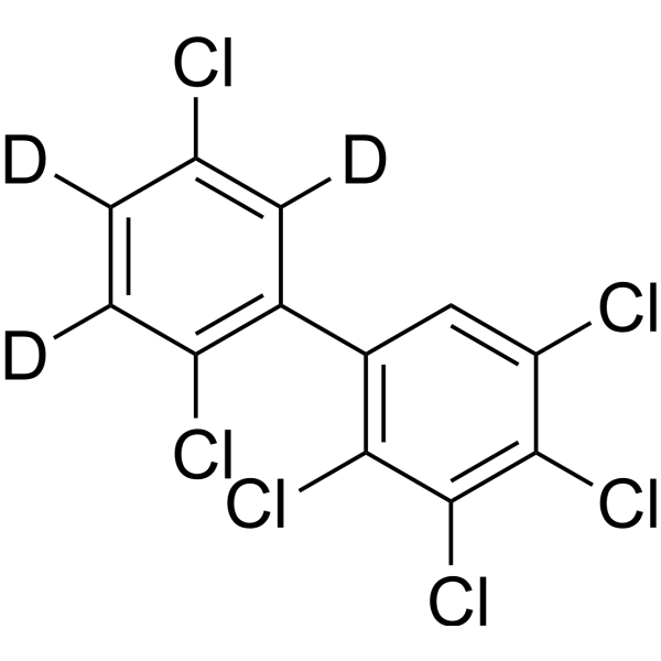 2,2′,3,4,5,5′-Hexachlorobiphenyl-3′,4′,6′-d3 Structure