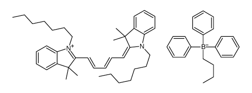 butyl(triphenyl)boranuide,(2E)-1-heptyl-2-[(2E,4E)-5-(1-heptyl-3,3-dimethylindol-1-ium-2-yl)penta-2,4-dienylidene]-3,3-dimethylindole Structure