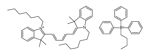 butyl(triphenyl)boranuide,(2E)-1-heptyl-2-[(2E,4E)-5-(1-heptyl-3,3-dimethylindol-1-ium-2-yl)penta-2,4-dienylidene]-3,3-dimethylindole结构式