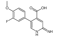 2-amino-5-(3-fluoro-4-methoxyphenyl)pyridine-4-carboxylic acid结构式