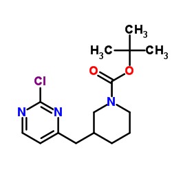 tert-butyl 3-((2-chloropyrimidin-4-yl)Methyl)piperidine-1-carboxylate结构式