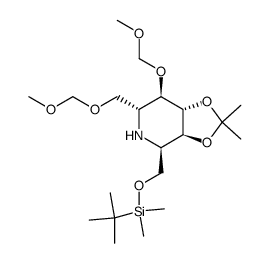 (3aS,4R,6R,7R,7aS)-4-(((tert-butyldimethylsilyl)oxy)methyl)-7-(methoxymethoxy)-6-((methoxymethoxy)methyl)-2,2-dimethylhexahydro-[1,3]dioxolo[4,5-c]pyridine Structure