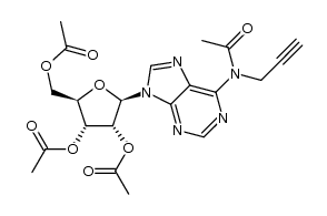 N6-acetyl-2',3',5'-tri-O-acetyl-N6-(prop-2-ynyl)adenosine结构式