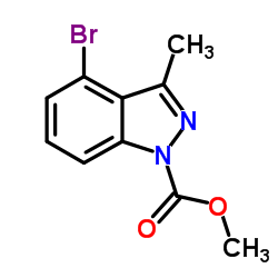 Methyl 4-bromo-3-methyl-1H-indazole-1-carboxylate结构式