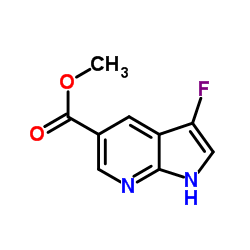 Methyl 3-fluoro-1H-pyrrolo[2,3-b]pyridine-5-carboxylate结构式