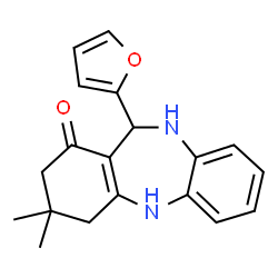 11-(2-Furyl)-3,3-dimethyl-2,3,4,5,10,11-hexahydro-1H-dibenzo[b,e][1,4]diazepin-1-one结构式