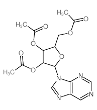 (3,4-diacetyloxy-5-purin-9-yl-oxolan-2-yl)methyl acetate结构式