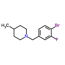 1-(4-Bromo-3-fluorobenzyl)-4-methylpiperidine结构式