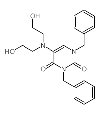 1,3-dibenzyl-5-(bis(2-hydroxyethyl)amino)pyrimidine-2,4-dione结构式