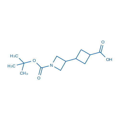 3-(1-(tert-Butoxycarbonyl)azetidin-3-yl)cyclobutanecarboxylic acid Structure