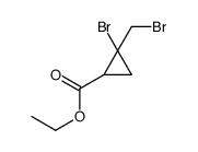 ethyl 2-bromo-2-(bromomethyl)cyclopropane-1-carboxylate结构式