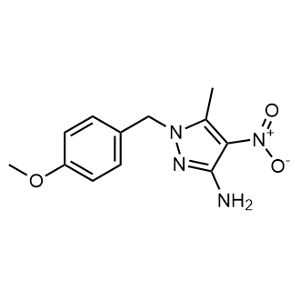 1-(4-Methoxybenzyl)-5-methyl-4-nitro-1H-pyrazol-3-amine structure