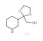 1,3-Dioxolane-2-methanol,2-(3-piperidinyl)-, hydrochloride (1:1)结构式