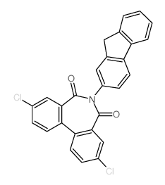 3,9-dichloro-6-(9H-fluoren-2-yl)benzo[d][2]benzazepine-5,7-dione结构式