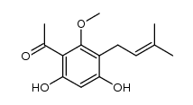 4',6'-Dihydroxy-3'-(3-methyl-2-butenyl)-2'-methoxyacetophenone结构式