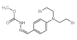 Hydrazinecarboxylicacid, 2-[[4-[bis(2-bromoethyl)amino]phenyl]methylene]-, methyl ester结构式