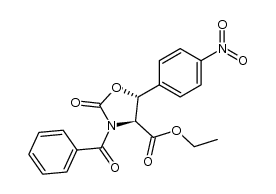 (4S,5R)-ethyl 3-benzoyl-5-(4-nitrophenyl)-2-oxooxazolidine-4-carboxylate结构式