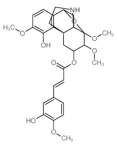 Hasubanan-4,6-diol,8,10-epoxy-3,7,8-trimethoxy-,6-[(2E)-3-(3-hydroxy-4-methoxyphenyl)-2-propenoate], (6b,7b,8b,10b)- (9CI)结构式