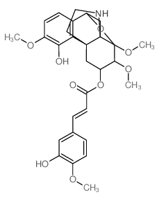 Hasubanan-4,6-diol,8,10-epoxy-3,7,8-trimethoxy-,6-[(2E)-3-(3-hydroxy-4-methoxyphenyl)-2-propenoate], (6b,7b,8b,10b)- (9CI) picture