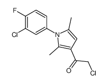 2-chloro-1-[1-(3-chloro-4-fluorophenyl)-2,5-dimethylpyrrol-3-yl]ethanone structure