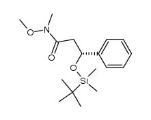 (R)-3-(tert-butyldimethylsylil)oxy-N-methoxy-N-methyl-benzenepropanamide Structure