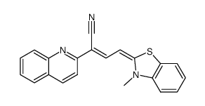 4-(3-methyl-3H-benzothiazol-2-ylidene)-2-quinolin-2-yl-but-2-enenitrile结构式