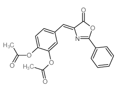 5(4H)-Oxazolone, 4-[[3,4-bis(acetyloxy)phenyl]methylene]-2-phenyl- (en) Structure