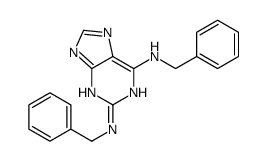 2-N,6-N-dibenzyl-7H-purine-2,6-diamine结构式