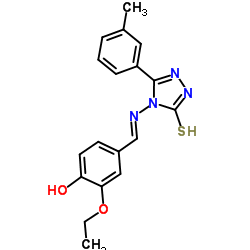 2-ethoxy-4-[(E)-{[3-(3-methylphenyl)-5-sulfanyl-4H-1,2,4-triazol-4-yl]imino}methyl]phenol结构式