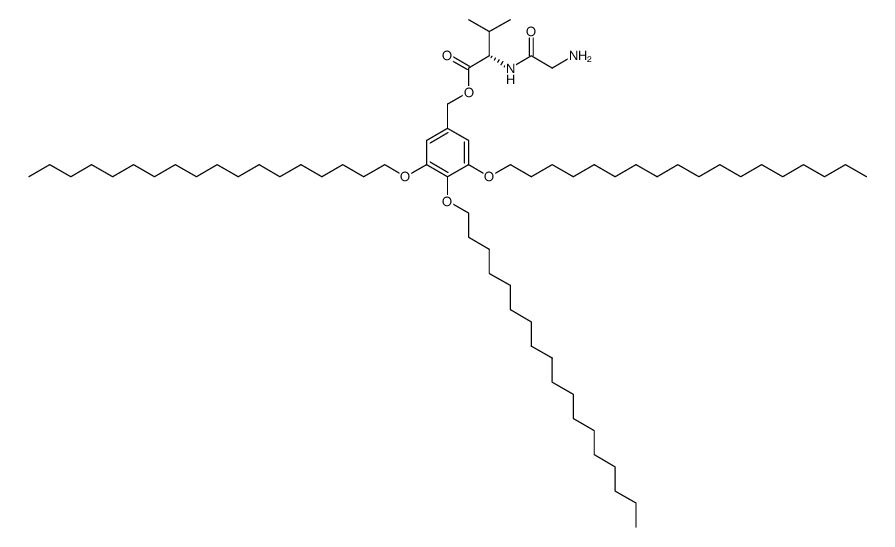 (S)-2-(2-Amino-acetylamino)-3-methyl-butyric acid 3,4,5-tris-octadecyloxy-benzyl ester结构式
