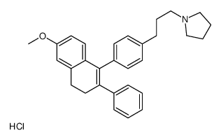 1-[3-[4-(6-methoxy-2-phenyl-3,4-dihydronaphthalen-1-yl)phenyl]propyl]pyrrolidine,hydrochloride Structure