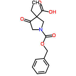 N-Cbz-4-氧代-3-吡咯烷甲酸乙酯结构式