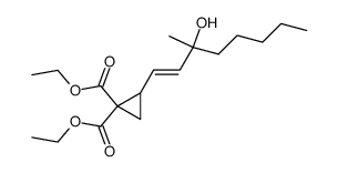 diethyl trans-2-(3-hydroxy-3-methyl-1-octenyl)cyclopropane-1,1-dicarboxylate Structure