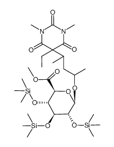 3-(5-Ethylhexahydro-1,3-dimethyl-2,4,6-trioxopyrimidin-5-yl)-1-methylbutyl 2-O,3-O,4-O-tris(trimethylsilyl)-6-O-methyl-D-glucopyranosiduronic acid picture