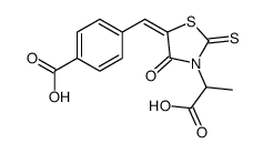 4-[(Z)-[3-(1-carboxyethyl)-4-oxo-2-sulfanylidene-1,3-thiazolidin-5-ylidene]methyl]benzoic acid Structure