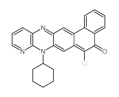 6-Chloro-8-cyclohexylnaphtho(1,2-g)pyrido(2,3-b)quinoxalin-5(8H)-one结构式