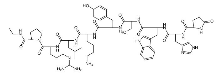 LHRH, lysyl(6)-N-ethylprolinamide(9)-des-glycinamide(10)- Structure
