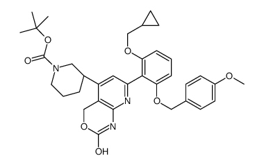 2-Methyl-2-propanyl (3R)-3-(7-{2-(cyclopropylmethoxy)-6-[(4-metho xybenzyl)oxy]phenyl}-2-oxo-1,4-dihydro-2H-pyrido[2,3-d][1,3]oxazi n-5-yl)-1-piperidinecarboxylate图片