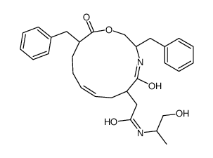 2-(3,12-dibenzyl-5,13-dioxo-1-oxa-4-azacyclotridec-8-en-6-yl)-N-(1-hydroxypropan-2-yl)acetamide结构式