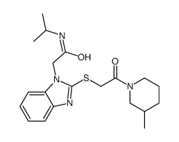 1H-Benzimidazole-1-acetamide,N-(1-methylethyl)-2-[[2-(3-methyl-1-piperidinyl)-2-oxoethyl]thio]-(9CI) Structure