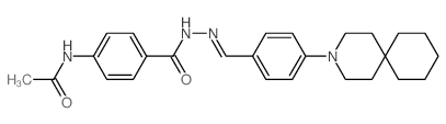 4-acetamido-N-[[4-(3-azaspiro[5.5]undec-3-yl)phenyl]methylideneamino]benzamide structure