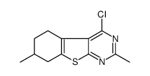 4-Chloro-2,7-dimethyl-5,6,7,8-tetrahydrobenzo[b]thieno[2,3-d]pyrimidine structure