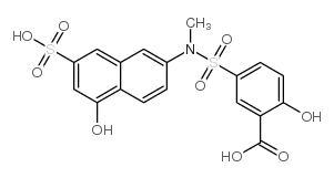 6-(3-carboxy-4-hydroxyphenylsulfonamido)-N-methyl-1-naphthol-3-sulfonic acid结构式