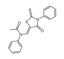 N-(4-oxo-3-phenyl-2-thioxo-thiazolidin-5-ylidenemethyl)-N-phenyl-acetamide结构式