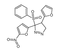 3r-benzenesulfonyl-4t-furan-2-yl-3-(5-nitro-furan-2-yl)-4,5-dihydro-3H-pyrazole结构式