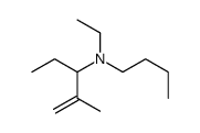 N-butyl-N-ethyl-2-methylpent-1-en-3-amine结构式