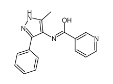 N-(5-methyl-3-phenyl-1H-pyrazol-4-yl)pyridine-3-carboxamide结构式