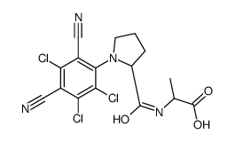 (2S)-2-[[(2S)-1-(2,3,5-trichloro-4,6-dicyanophenyl)pyrrolidine-2-carbonyl]amino]propanoic acid结构式