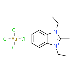 1,3-diethyl-2-methyl-1H-benzimidazole (SP-4-1)-tetrachloroaurate结构式