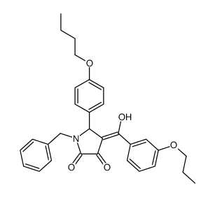 1-benzyl-5-(4-butoxyphenyl)-4-[hydroxy-(3-propoxyphenyl)methylidene]pyrrolidine-2,3-dione Structure